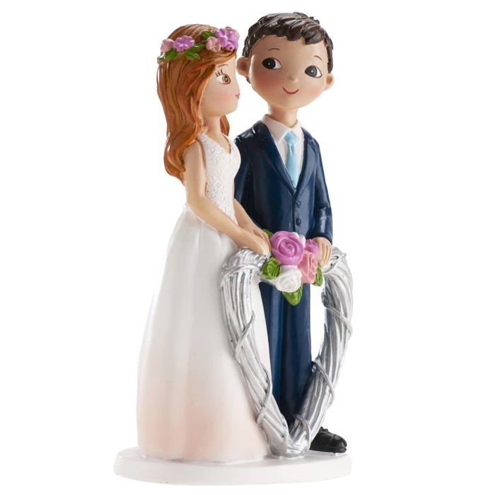 dekora - 305103 - decoration de gateau de mariage | figurines gateaux de mariage marie coeur - 16 cm, multicolore, ()