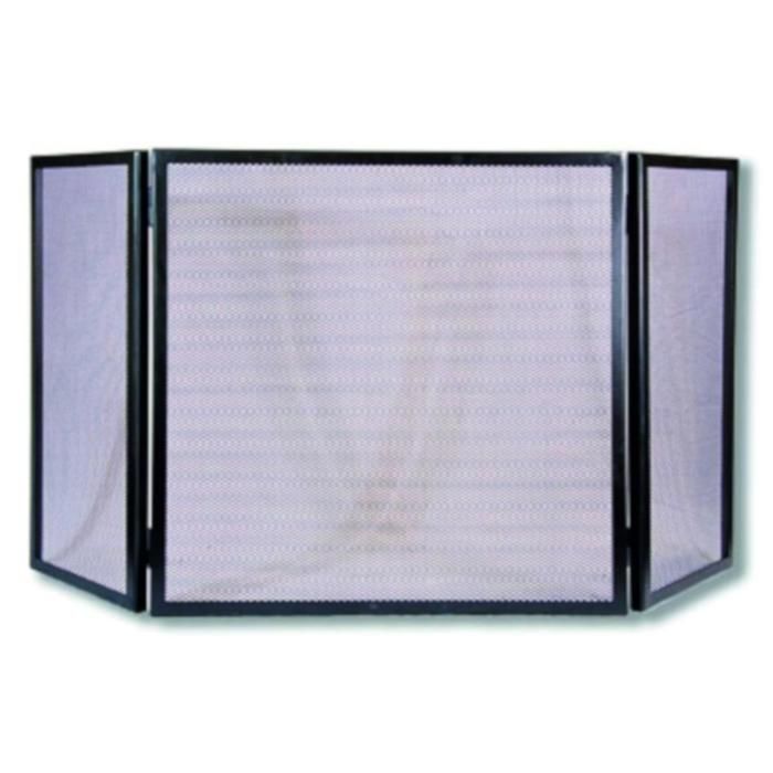 Grille Protection Cheminée HOMCOM - 120x79cm, 3 Volets Pliables - Pare-feu, Pare-étincelles Métal Noir