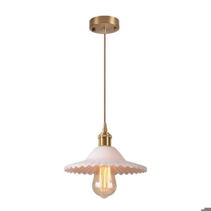 Diday Lustre IndustrielLampe Suspension Vintage Abat-jour en Verre Design Parapluie E27 Luminaire Plafonnier Style NordiqueBlanc