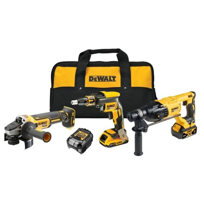 Kit 3 outils 18 Volts : DCF620 DCH133 DCG405 DEWALT avec 2 batteries 2 0 et 4 0 Ah 18V chargeur sac DCK308DM - vue 2