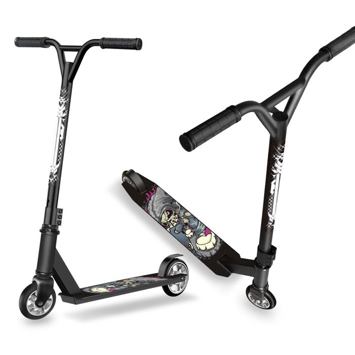 Trottinette Freestyle, Direction À 360°, Stunt Scooter Avec Roues En Pu