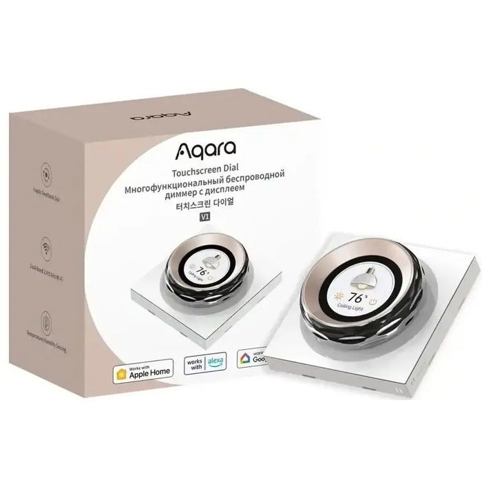 Aqara Touchscreen Dial V1 DS-K01D — Interrupteur tactile rotatif encastré blanc Wi‑Fi 8A