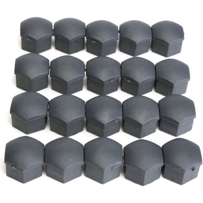 20 Capuchons D’écrou De Roue 17 Mm – Antivol, Couleur Gris – Pour Voiture – Avec Outil De Retrait