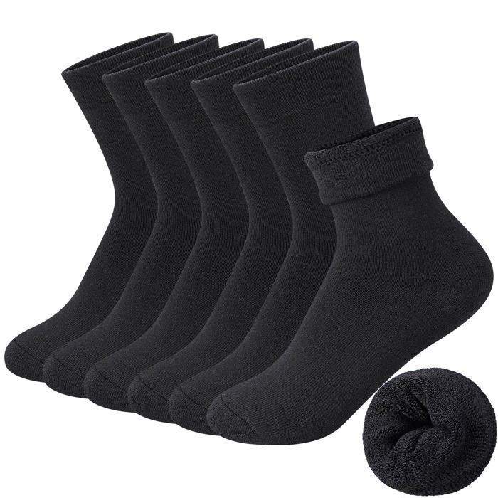 Chaussettes thermiques hiver - 6 paires épaisses chaudes rembourrées - Convient pour hommes/femmes marche randonnée bottes