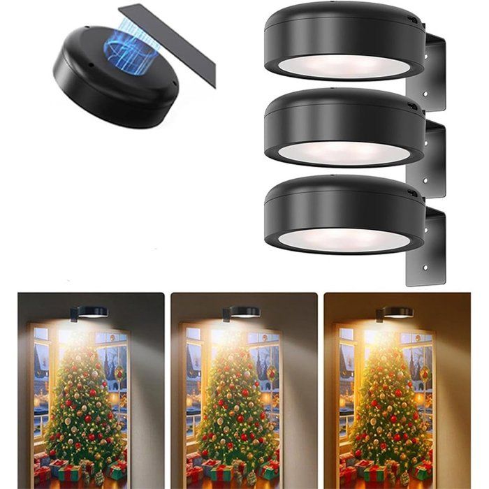 Ensemble de 3 appliques murales - Lampes dexposition pour tableaux - Fonctionne sur piles - Télécommande - 3 modes déclairage
