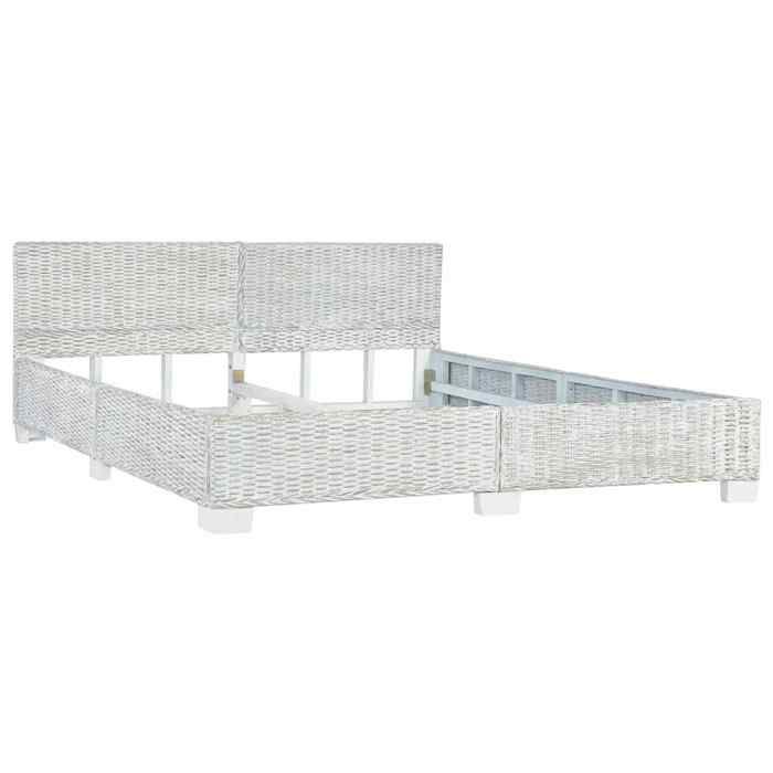 BEST-HOME Meuble de chambre - UU - Cadre de lit sans matelas - Gris Rotin naturel 180x200 cm HH12653