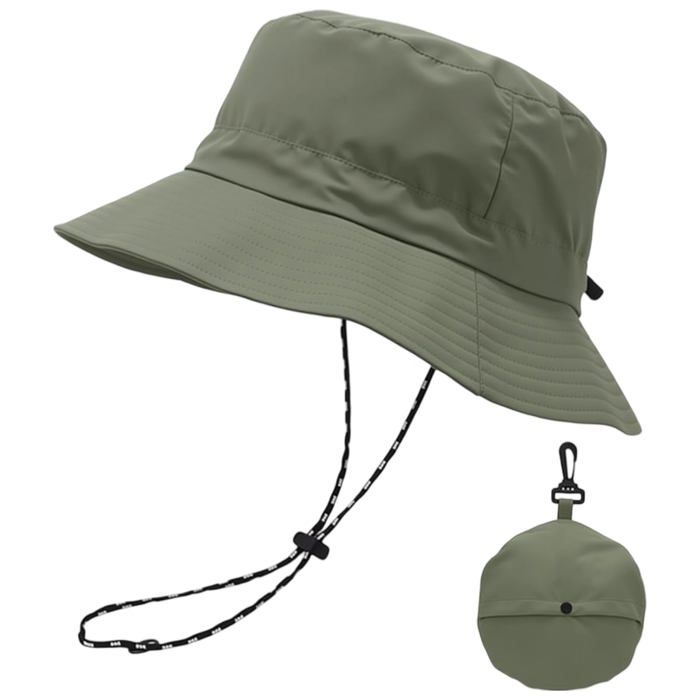 Chapeau anti-UV - SAGRANDIR - Modèle pliable - Vert armée - Mentonnière réglable - Respirant