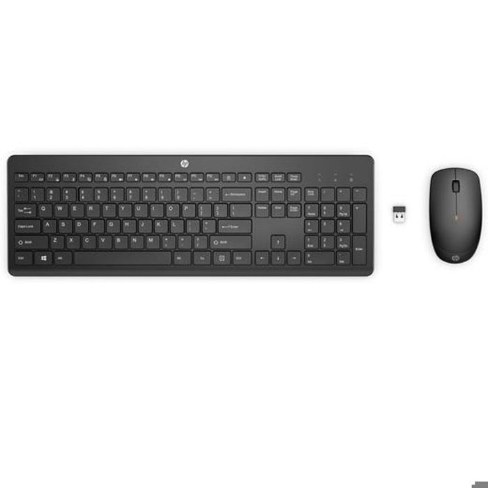Clavier et souris sans fil - HP - Combo 235 - Noir - QWERTY - Pavé numérique