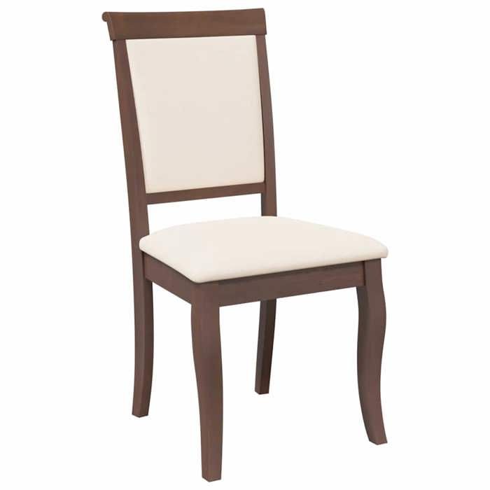 Chaises cuisine(2 pcs) - Brun - 2 personnes - avec coussins - marron bois massif caoutchouc 50x55x95.5 cm F3565