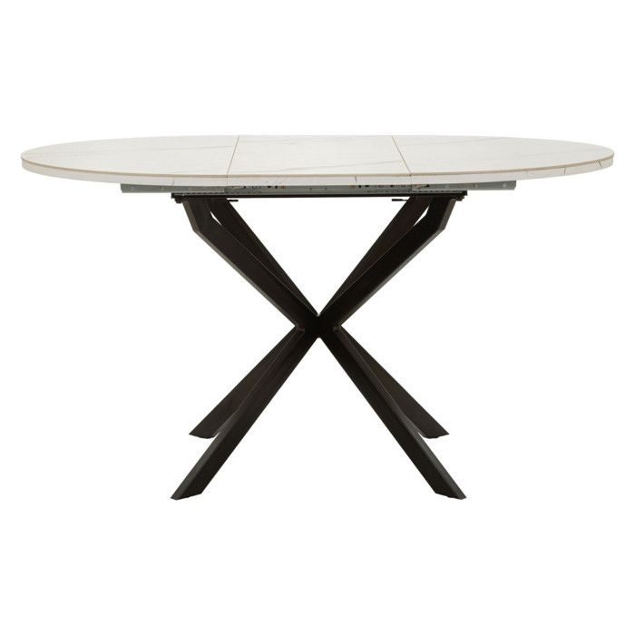 Table Salle à Manger Extensible Martin 100-140cm Noir & Blanc
