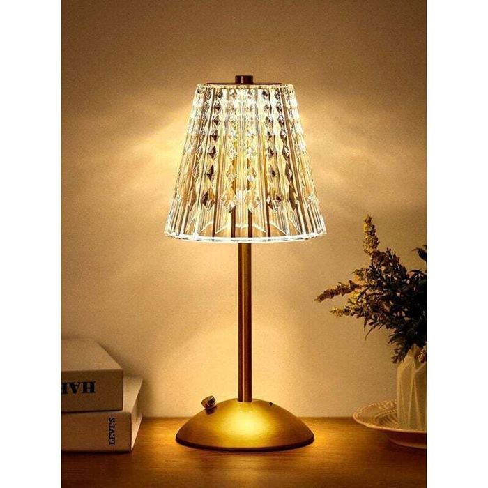 Lampe de chevet LED tactile - 3 couleurs ajustables Design cristal luxueux - Chambre et salon