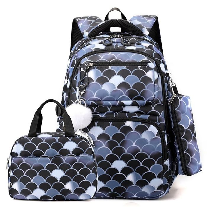 XJYDNCG Cartable Fille Primaire - Sac À Dos Scolaire Enfant - 46x32x20cm - Noir