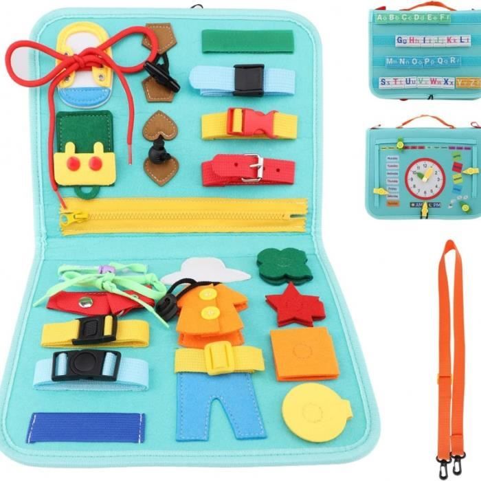GJCrafts Montessori Busy Board LED – Jouet éducatif Transport – Lumières 8 Styles – Motricité Fine – Cadeau 3 Ans+