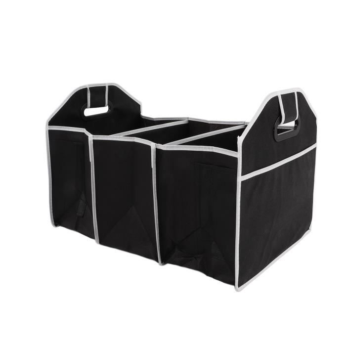 Coffre De Rangement Pliable Noir Avec Poches - Organiseur Polyvalent, Livraison Rapide