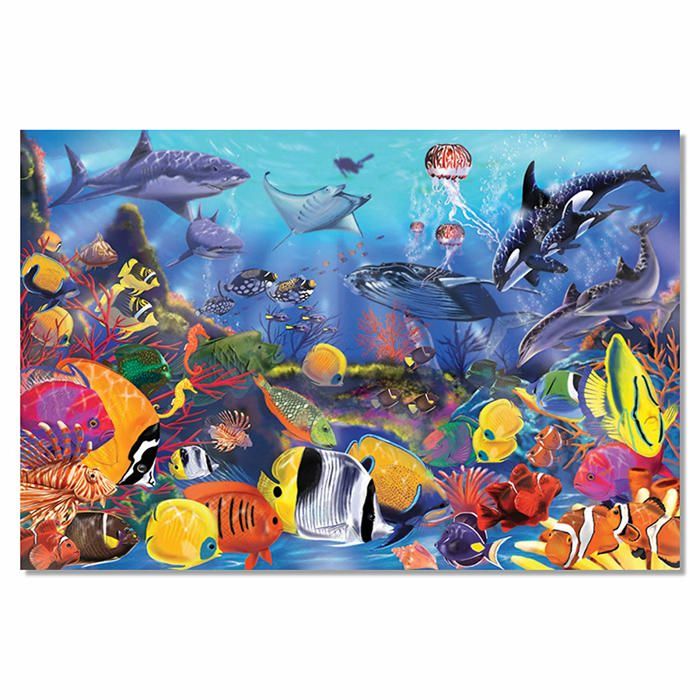 Puzzle Melissa Doug Sous la mer 48 pieces Animaux Enfant Cdiscount Jeux Jouets