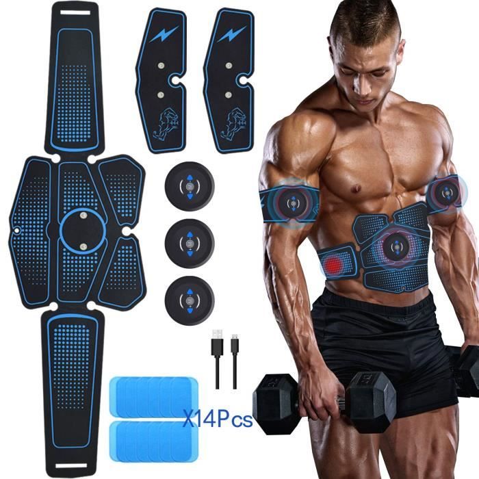 Appareil Abdominal, ABS Trainer EMS Smart Ceinture USB de Charger Electrostimulateur Musculaire Fitness Entraînement