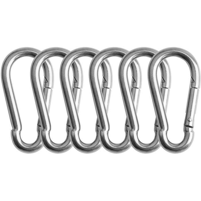 Lot De 10 Mousquetons En Acier Inoxydable 304 - Verrouillage à Vis, Capacité 272 Kg, 3,8 Cm, Pour Randonnée, Bricolage, Marine