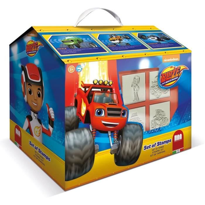 Cottage 7 Timbres Enfants Blaze, 100% Made In Italy, Tampons Enfants Personnalisés, En Bois Et