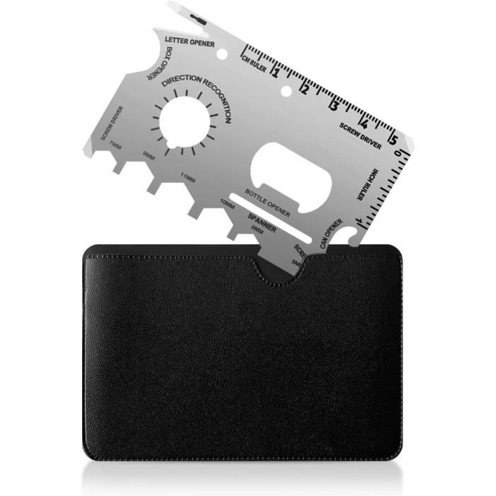 Porte-cartes De Visite En Acier Inoxydable Et En Cuir Synthétique Pour