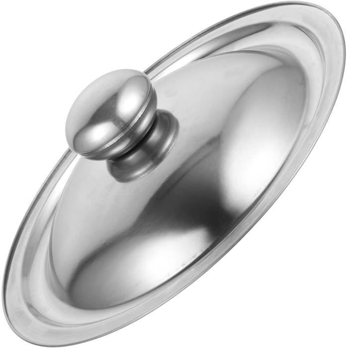 Couvercle En Verre Galant 16 Cm Avec Bouton Inox - Résistant Choc Et Chaleur, Pour Cuisson Et Rôtissage