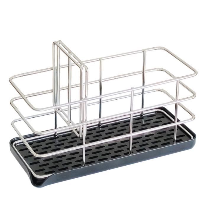 Kikumi Porte-éponge De Cuisine Multifonction - Support Mural Sans Perçage - Blanc - Range éponges Et Brosses