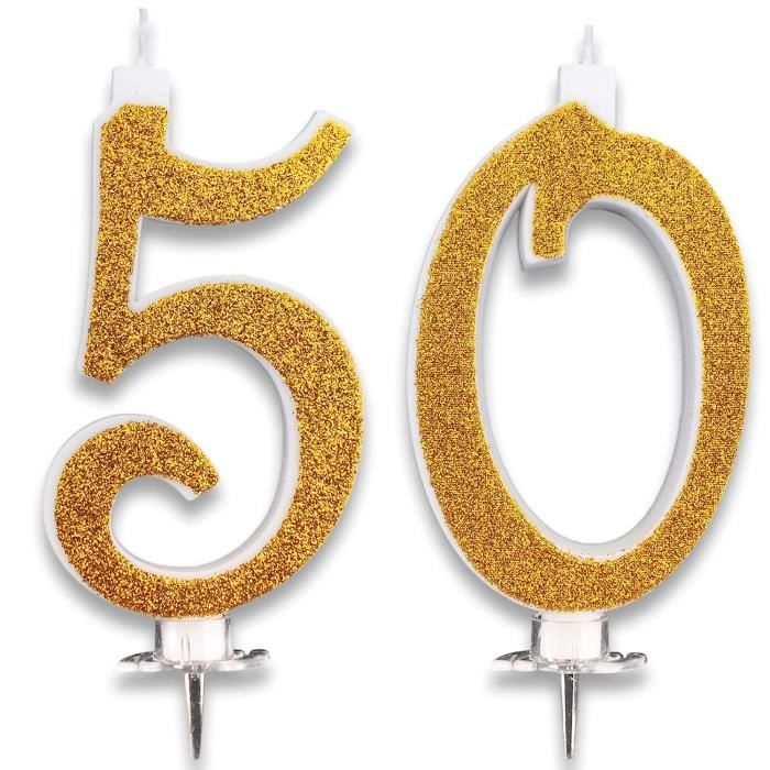 Bougies D anniversaire - Cartain Net Maxi 50 Ans Gâteau Fête Anniversaire  Mariage Décorations Bougies Bonbonnière