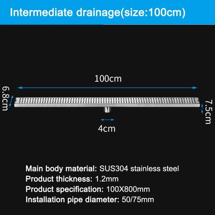 Grille De Drainage En Acier Inoxydable 304 – Kit De 10 Caniveaux Pour Terrasse, Allée, Jardin – Drainage Efficace Et Robuste
