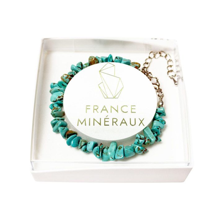 Bracelet Turquoise stabilisée - Baroque avec fermoir - 19 à 23cm Bracelet Turquoise stabilisée - Baroque avec fermoir - 19 à 23cm
