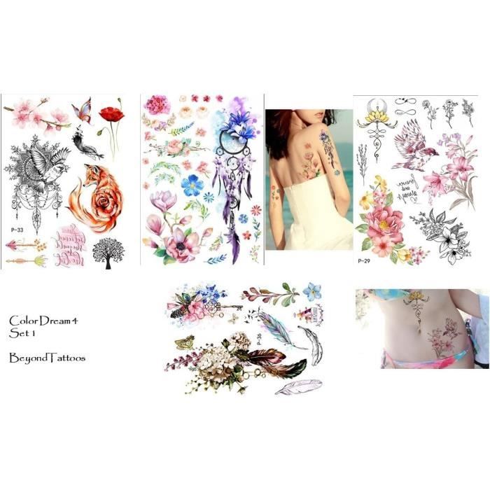 AHANDMAKER Lot 4 Feuilles Papier Transfert Argile Florale – Autocollants Sous Glaçure Pour Bijoux & Crafts