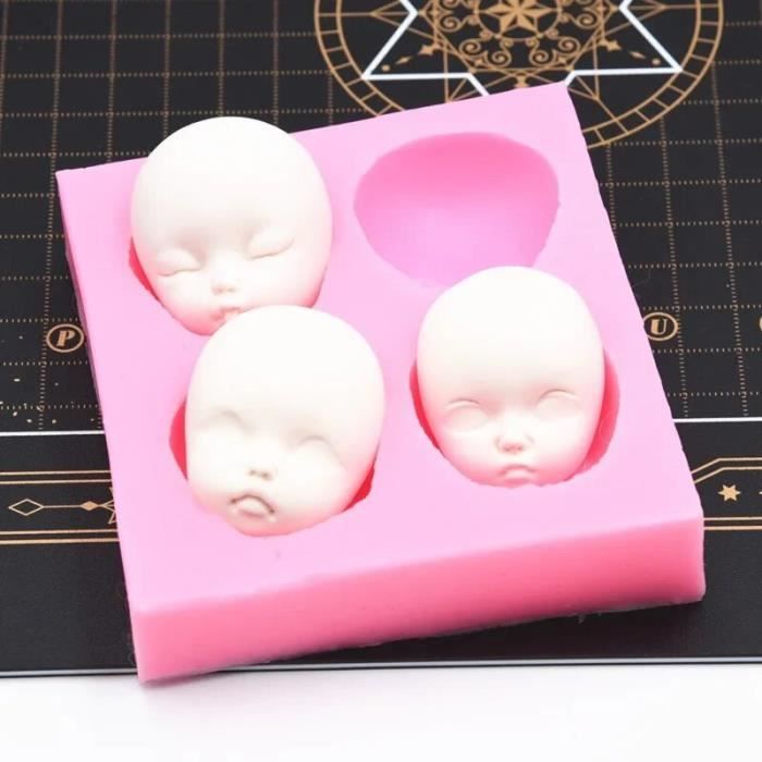 Lot 4 Moules Silicone Visage Humain Bébé Corps Bras - Moules 3D Pour Gâteaux Cupcakes Chocolat Fondant Pâte Polymère