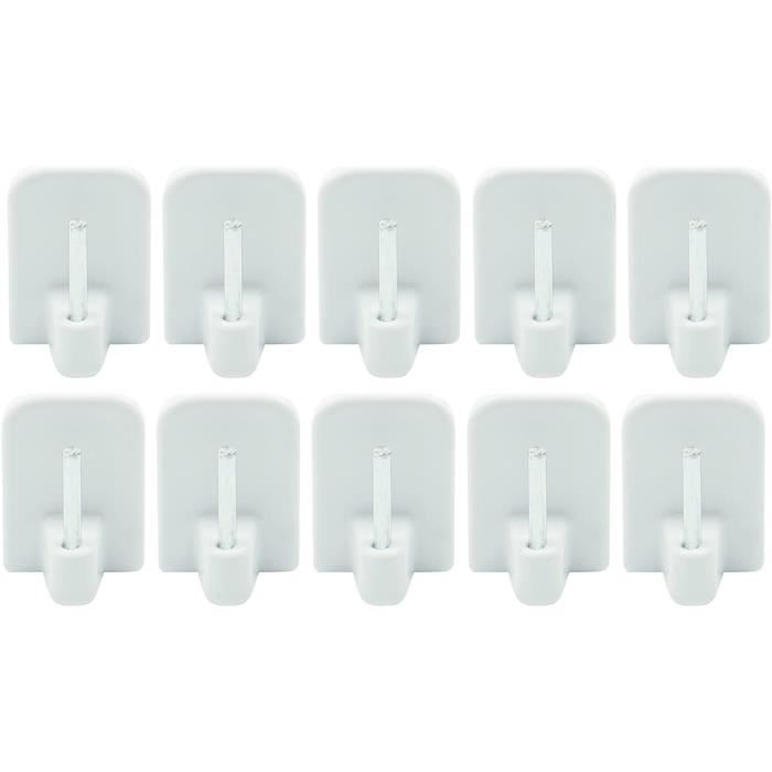 Lot De 20 Crochets Coulissants Pour Tringle à Rideaux Blanc - 10mm X 6mm