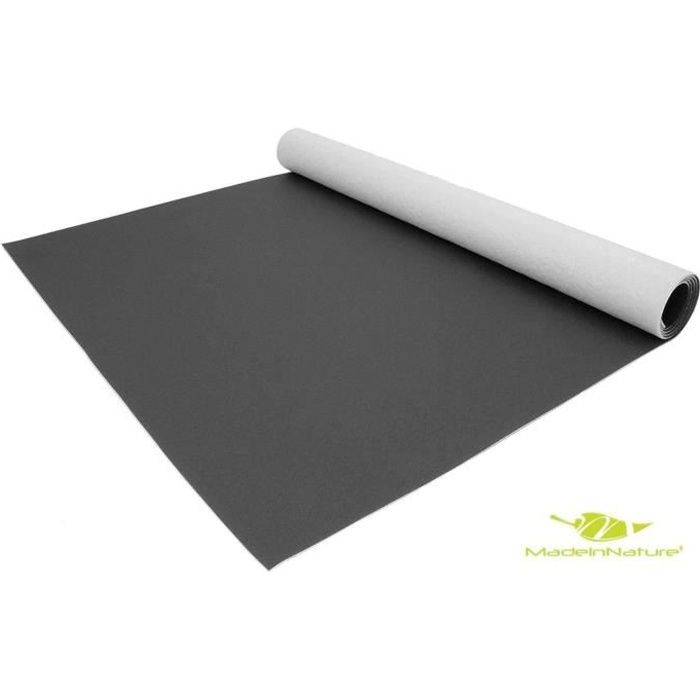 MadeinNature Revêtement de sol PVC / Tapis d’intérieur / Sol vinyle antidérapant (200x200 cm ANTHRACITE).