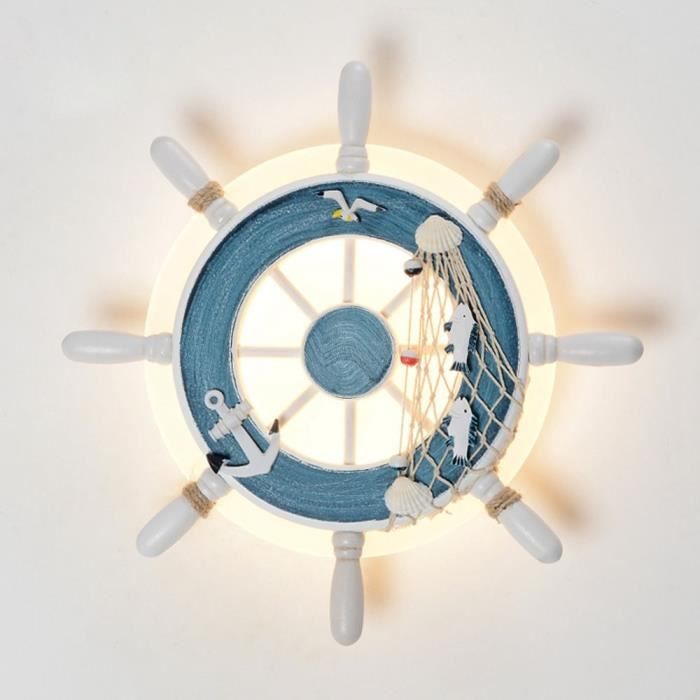 Bleu Led Mediterraneen Rudder Applique Murale Chambre De Bebe