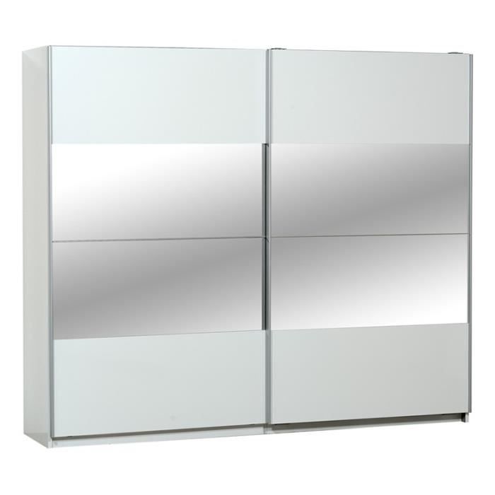 Armoire Dressing Blanche 2 Portes Canyon L 260 X L 65 X H 223