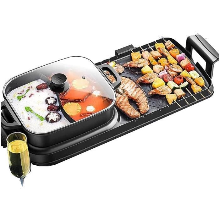 Marmite électrique 5,3 L Avec 3 Compartiments - 1600W, Antiadhésive, Chauffage Rapide | Pour Fondue, Ramen, Soupe, Friture - 11