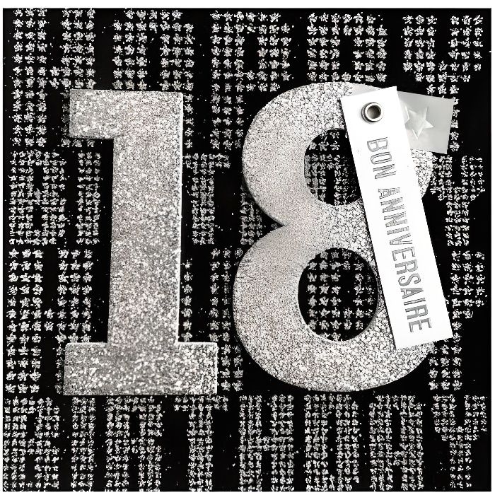 Carte De Voeux Glamour Anniversaire 18 Ans Noir Argente Achat Vente Carte Correspondance Carte Anniversaire Cdiscount