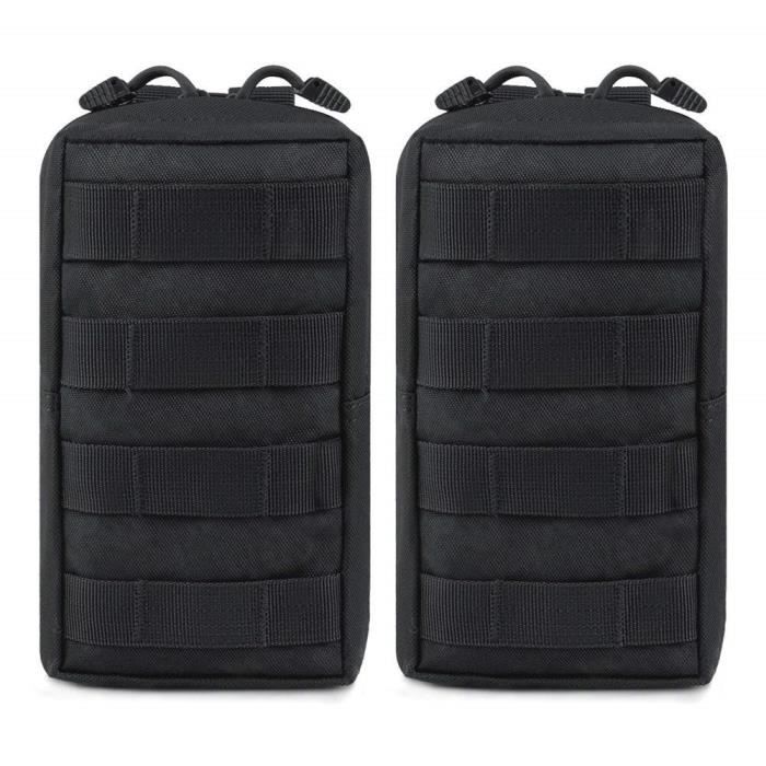 FUNTOK Pochette Molle Tactique Sac Tactique Ceinture Homme Utilitaire Gadget Sacs Noir