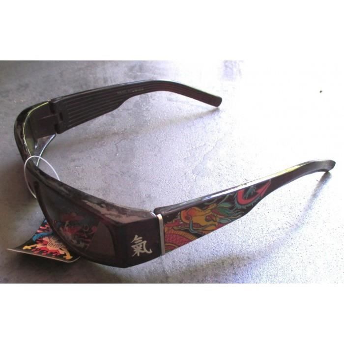 Lunette de soleil mixte tattoo dragon chinois biker punk Achat Vente lunettes de soleil Mixte Adulte Cdiscount