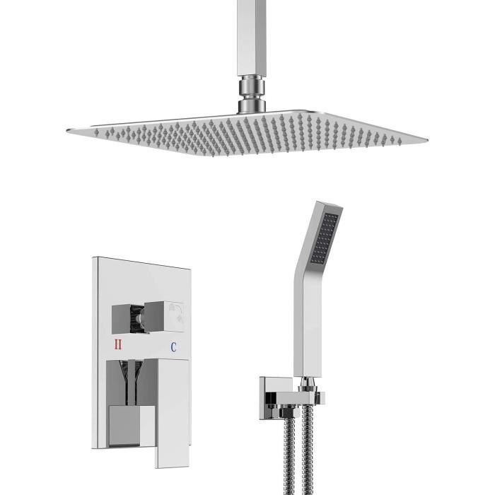 Douche Encastré, Ensemble de Douche avec Mitigeur Douche Encastrable, Kit Douche Encastrable