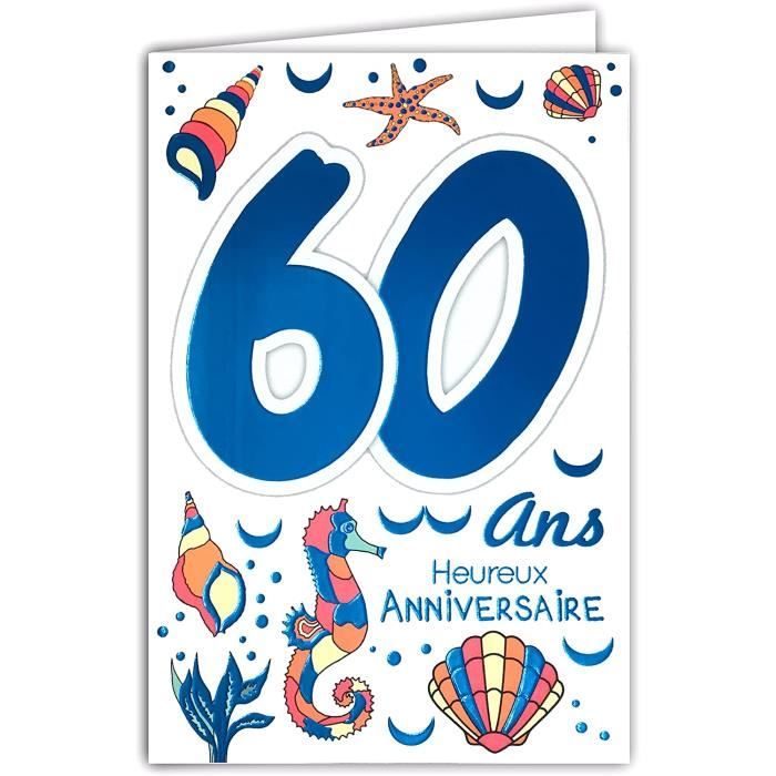 Afie 6937 Carte Anniversaire 60 Ans Homme Femme Mer Ancre Boussole Gouvernail 73 Cdiscount Beaux Arts Et Loisirs Creatifs