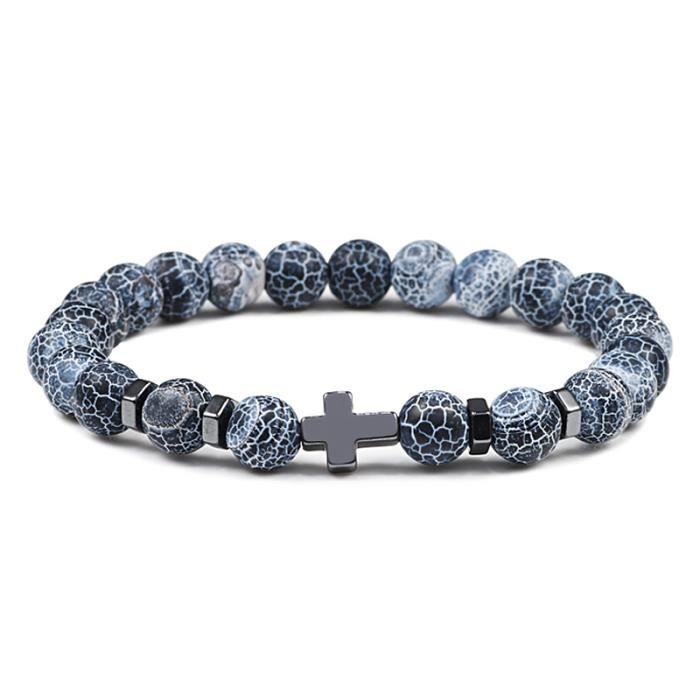 21cm - Altération bleue - Bracelet de Prière en Pierre Naturelle pour ...