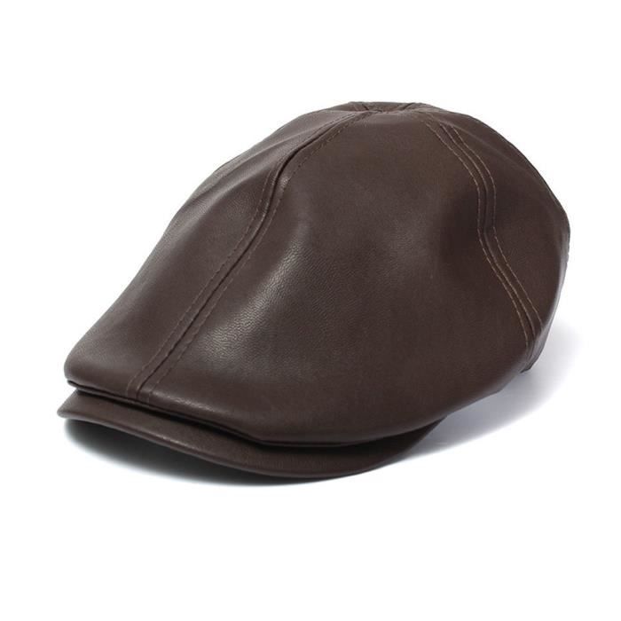Casquette en Cuir Bérets Automne Hiver Chapeaux Chapeaux for Hommes