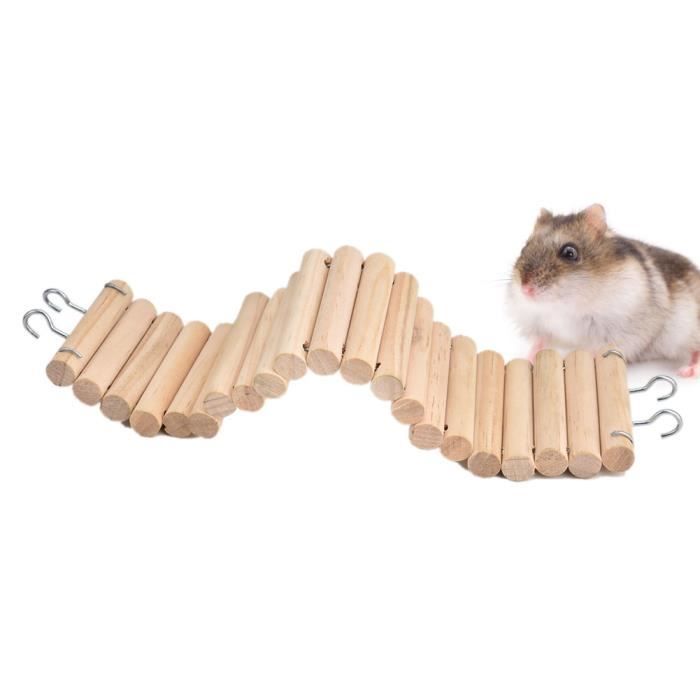 Jouet pour Petit Animal - Ichiias - Échelle Suspendue en Bois - 7.5 x 30 cm - Non Toxique - Écologique