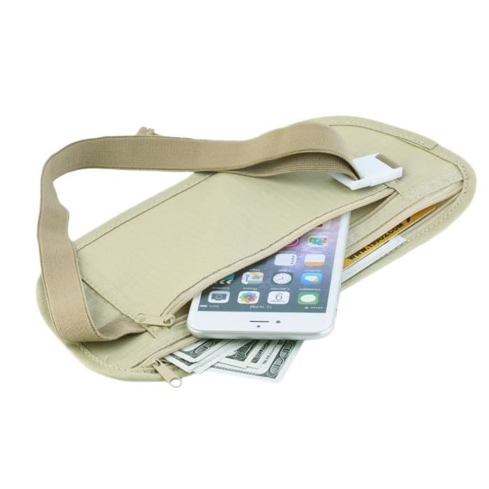 Sac banane Pochette de voyage Invisible pour passeport sac de
