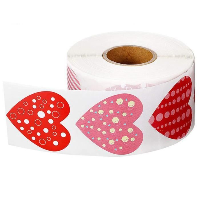 Gommette,Étiquettes autocollantes en forme de cœur rouge, pour emballage  papier saint-valentin, dragées, sac cadeau- [QY784]-100pcs - Cdiscount Jeux  - Jouets