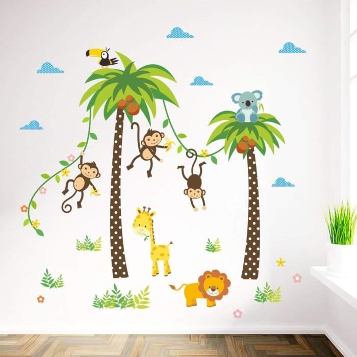 Jungle Autocollants Muraux Mural Stickers Chambre Enfants Bebe Garderie Salon Cdiscount Maison Jungle Autocollants Muraux Mural Stickers Chambre Enfants Bebe Garderie Salon Cdiscount Maison
