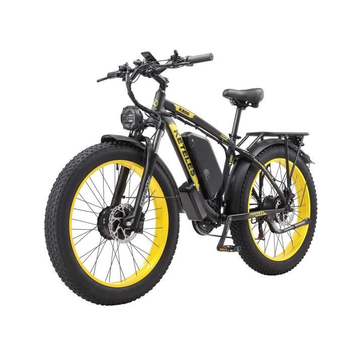 Keteles K800 Jaune 2000w double moteur vélo électrique 23AH batterie électrique Écran couleur 26\