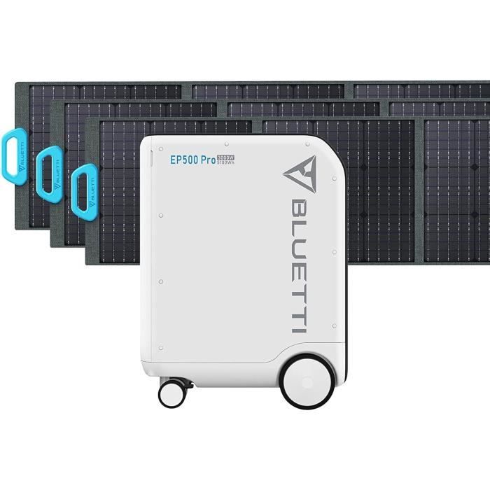 BLUETTI Générateur solaire EP500PRO avec 3 panneaux solaires PV200