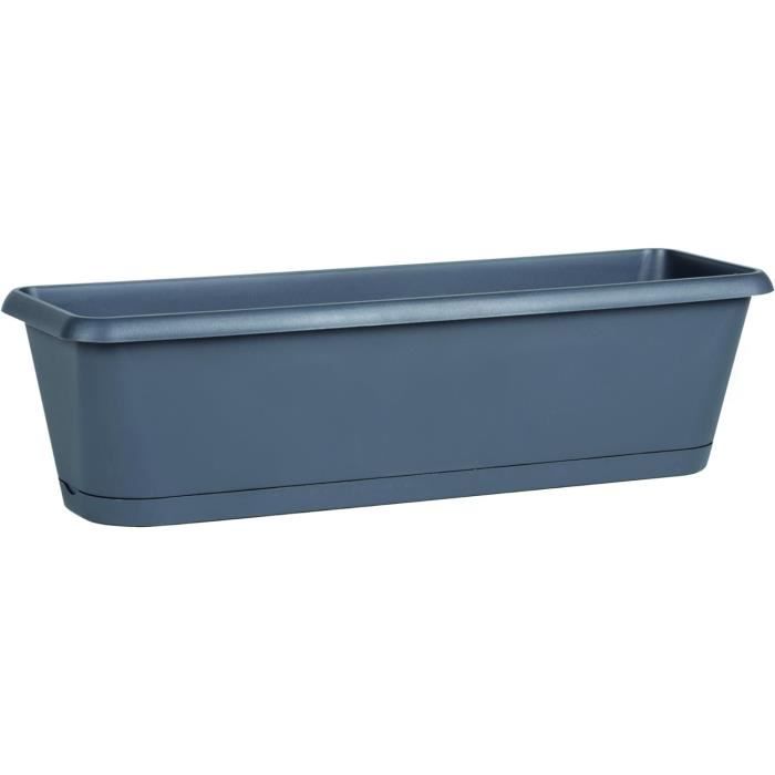 EDA - Jardinière Chorus 60 Cm Avec Réserve D'eau - 11,6 L, Rouge Rubis, Plateau Clipsé, Fabrication Française