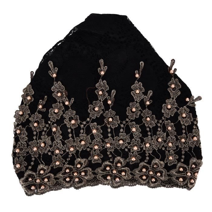 Foulard en dentelle musulmane hijab femme châle uni wrap dentelle